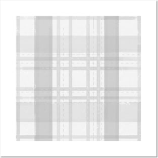 Light Gray Plaid Pattern Posters and Art